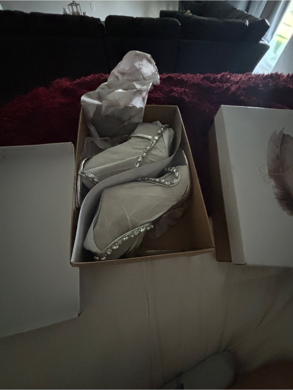 Jessica Simpson Jaclyn Silver Crystal-Trim Ballet Flats